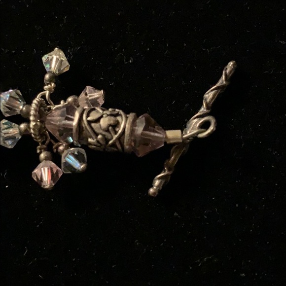 Handcrafted Lavender Crystal and Silver Bracelet - Picture 5 of 7